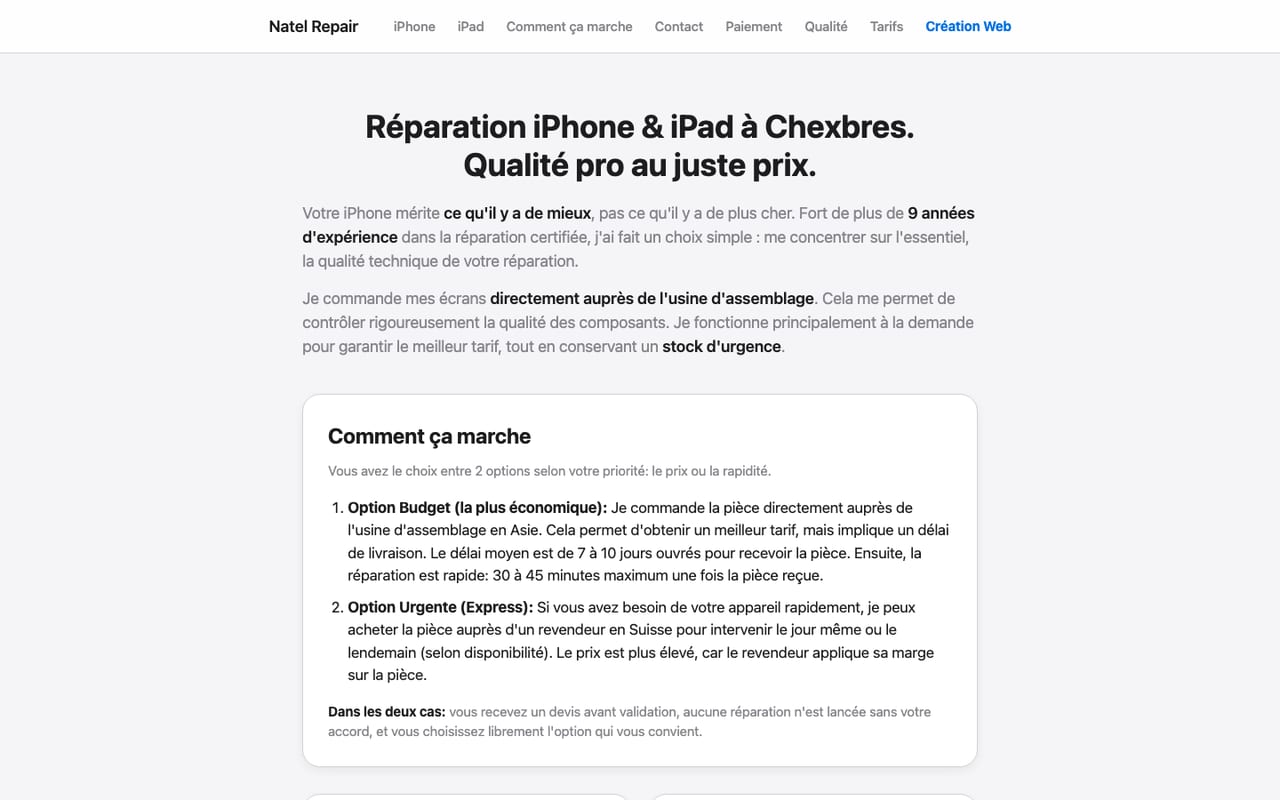 NatelRepair live website