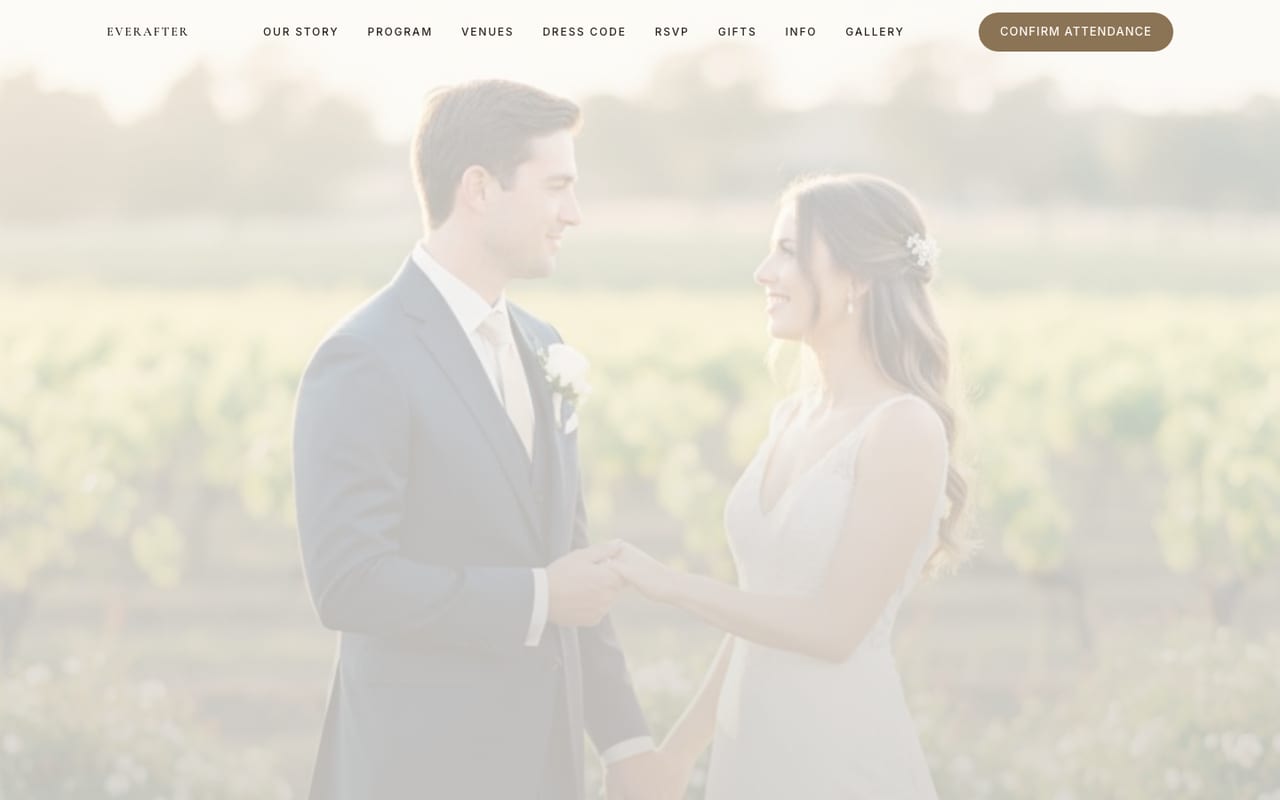 Wedding Event Hub — interactive platform preview